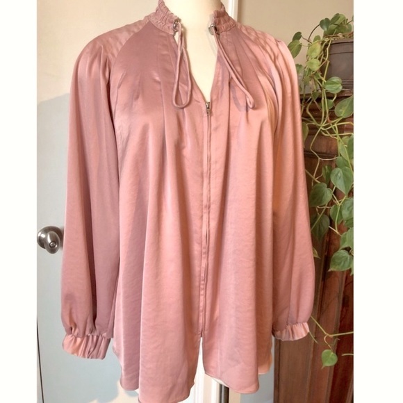 Custom OOAK! Symple Woven Range Dusty Rose Blouse - Picture 3 of 4